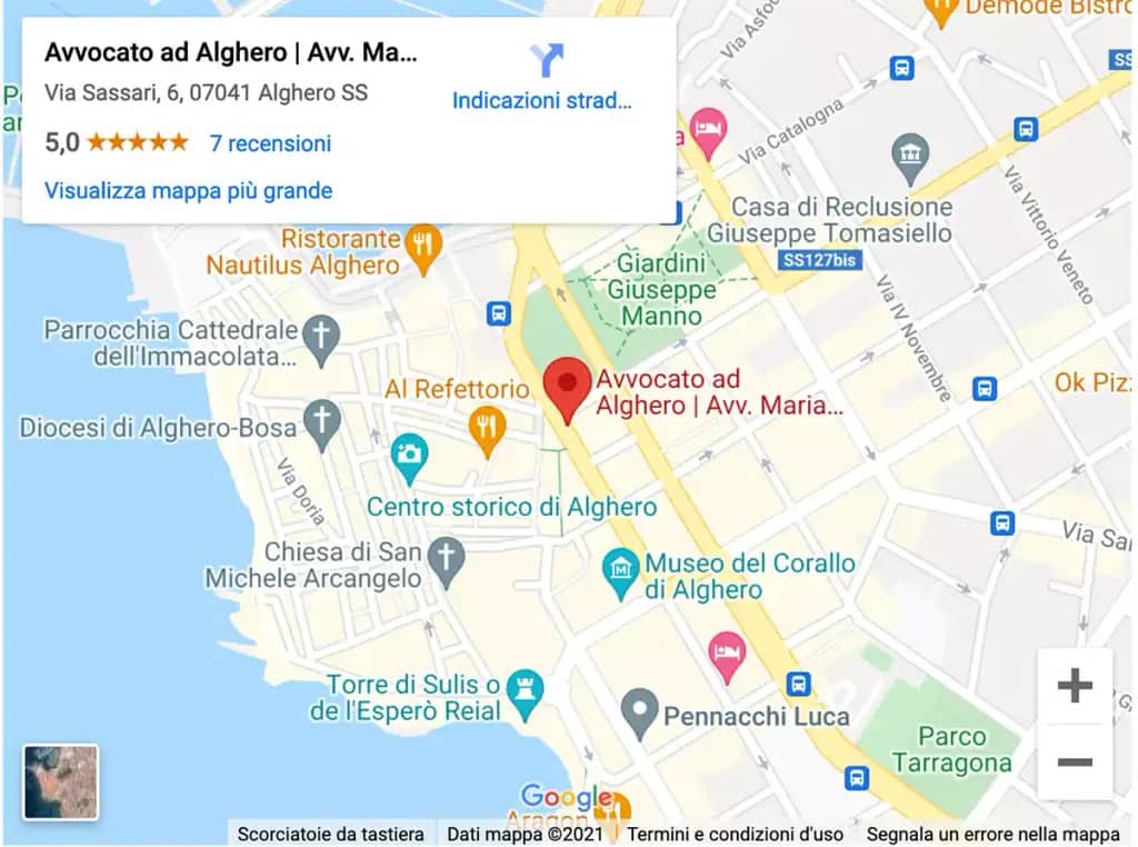 google map alghero avvocato serra